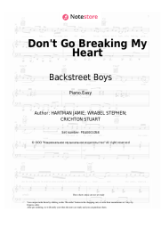 Sheet music, chords Backstreet Boys - Don't Go Breaking My Heart