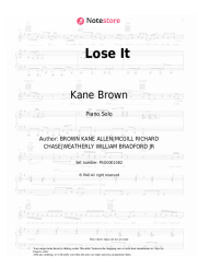 Sheet music, chords Kane Brown - Lose It