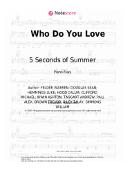 Sheet music, chords The Chainsmokers, 5 Seconds of Summer - Who Do You Love