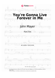 Sheet music, chords John Mayer - You're Gonna Live Forever in Me
