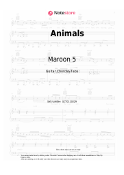 Sheet music, chords Maroon 5 - Animals