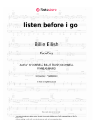 Sheet music, chords Billie Eilish - listen before i go