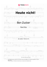 Sheet music, chords Ben Zucker - Heute nicht!