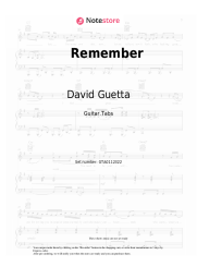 Sheet music, chords Becky Hill, David Guetta - Remember