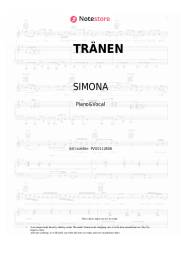 Sheet music, chords SIMONA - TRÄNEN