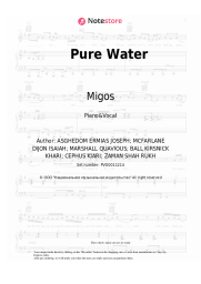 Sheet music, chords Mustard, Migos - Pure Water