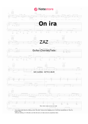 Sheet music, chords ZAZ - On ira