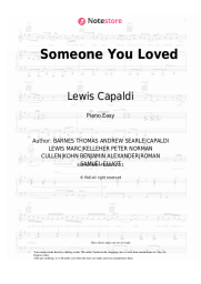 Sheet music, chords Lewis Capaldi - Someone You Loved