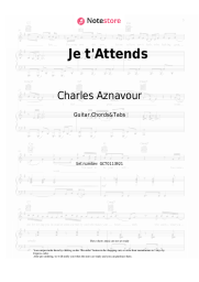 Sheet music, chords Charles Aznavour - Je t'Attends