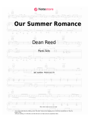 Sheet music, chords Dean Reed - Our Summer Romance