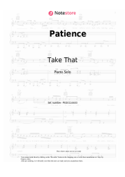 Sheet music, chords Take That - Patience