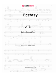 Sheet music, chords ATB - Ecstasy