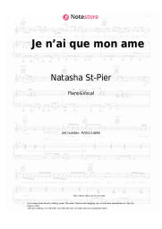 Sheet music, chords Natasha St-Pier - Je n’ai que mon ame