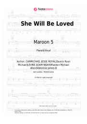 Sheet music, chords Maroon 5 - She Will Be Loved