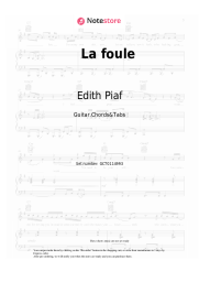 Sheet music, chords Edith Piaf - La foule
