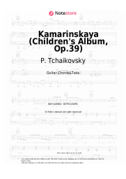 Sheet music, chords P. Tchaikovsky - Kamarinskaya (Children's Album, Op.39)