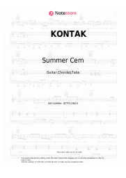 Sheet music, chords Summer Cem, Ezhel - KONTAK