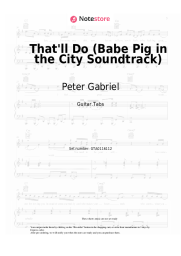Sheet music, chords Peter Gabriel, Paddy Moloney, Black Dyke Band - That'll Do (Babe Pig in the City Soundtrack)