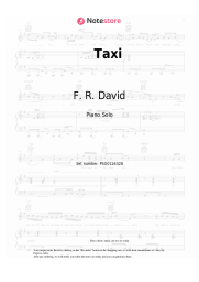 Sheet music, chords F. R. David - Taxi