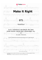 Sheet music, chords BTS - Make It Right