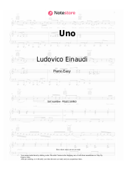 Sheet music, chords Ludovico Einaudi - Uno