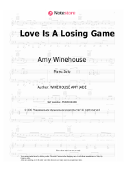 Sheet music, chords Amy Winehouse - Love Is A Losing Game
