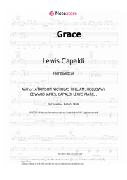 Sheet music, chords Lewis Capaldi - Grace