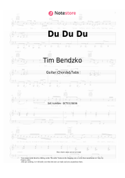 Sheet music, chords Tim Bendzko - Du Du Du