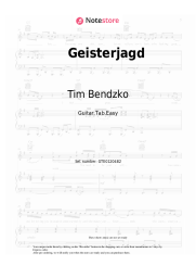 Sheet music, chords Tim Bendzko - Geisterjagd