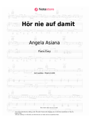 Sheet music, chords Angela Asiana - Hör nie auf damit