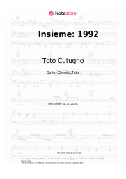 Sheet music, chords Toto Cutugno - Insieme: 1992