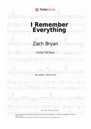 Sheet music, chords Zach Bryan, Kacey Musgraves - I Remember Everything