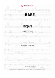 Sheet music, chords BOJAN - BABE
