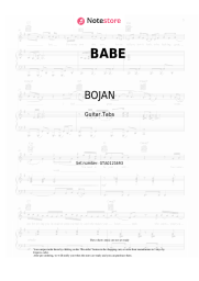 Sheet music, chords BOJAN - BABE