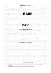 Sheet music, chords BOJAN - BABE