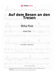 Sheet music, chords Milla Pink - Auf dem Besen an den Tresen