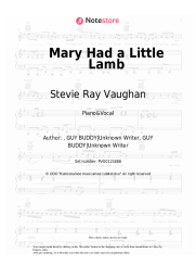 Sheet music, chords Stevie Ray Vaughan - Mary Had a Little Lamb