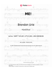 Sheet music, chords Brendon Urie - ME!