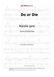 Sheet music, chords Natalie Jane - Do or Die