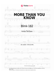 Sheet music, chords Blink-182 - MORE THAN YOU KNOW