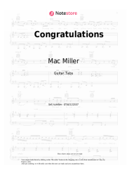 Sheet music, chords Mac Miller, Bilal - Congratulations