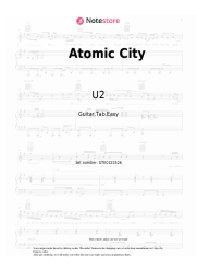 Sheet music, chords U2 - Atomic City