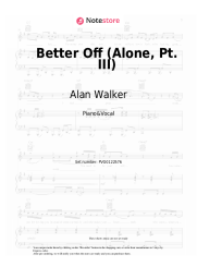 Sheet music, chords Alan Walker, Dash Berlin, Vikkstar123 - Better Off (Alone, Pt. III) 