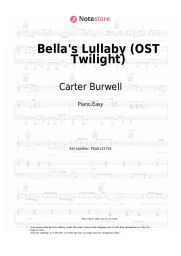 Sheet music, chords Carter Burwell - Bella's Lullaby (OST Twilight)