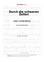 Sheet music, chords Udo Lindenberg - Durch die schweren Zeiten