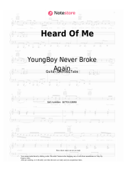 Sheet music, chords YoungBoy Never Broke Again - Heard Of Me