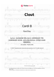 Sheet music, chords Offset, Cardi B - Clout