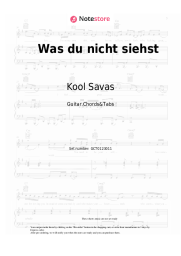 Sheet music, chords Kool Savas - Was du nicht siehst