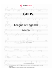 Sheet music, chords League of Legends, NewJeans - GODS