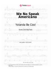 Sheet music, chords Yolanda Be Cool, DCUP - We No Speak Americano
